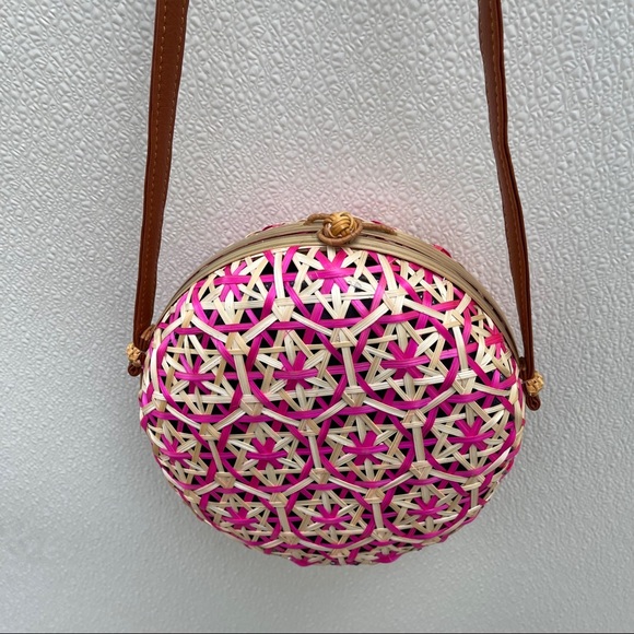 Wicker straw crossbody bag rattan summer purse - Picture 2 of 8